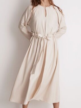NWT Madewell Tie-Front Paperbag Midi Dress - Medium